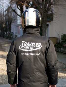 Manteau de coursier moto a Paris